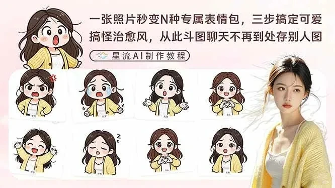 【精】一张照片秒变N种专属表情包,三步搞定可爱搞怪治愈风,从此斗图聊天不再到处存别人图-AI智界创业