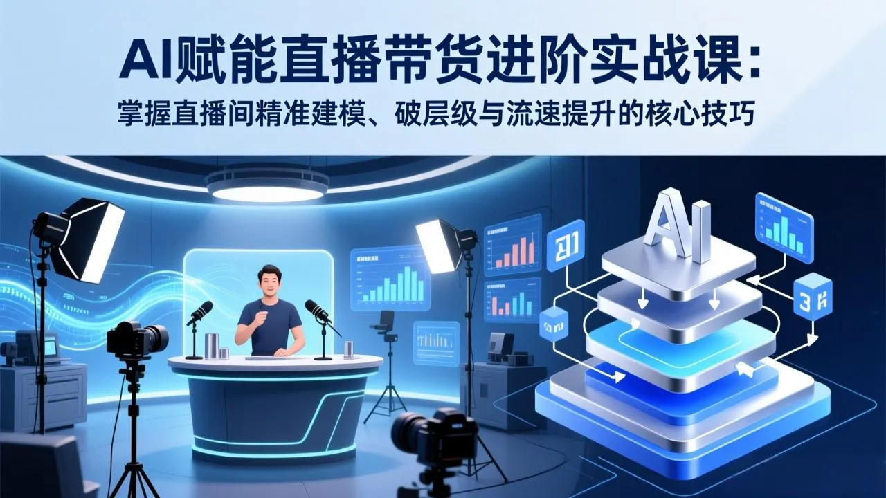 【精】AI赋能直播带货进阶实战课：掌握直播间精准建模、破层级与流速提升的核心技巧-AI智界创业