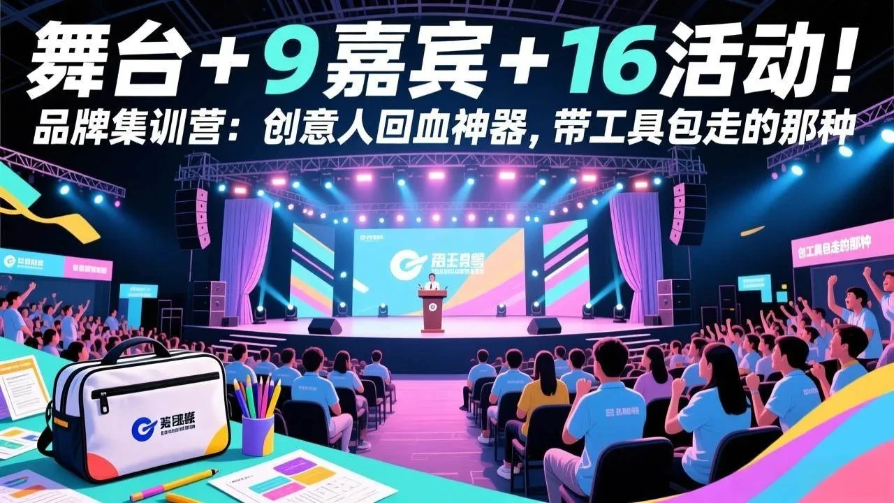 【精】舞台 + 9 嘉宾 + 16 活动！品牌集训营：创意人回血神器，带工具包走的那种-AI智界创业