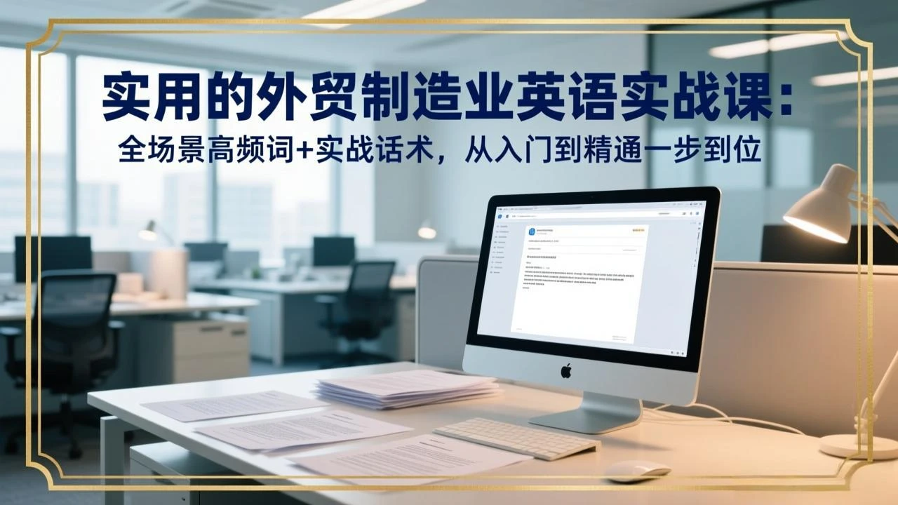 【精】实用的外贸制造业英语实战课：全场景高频词+实战话术，从入门到精通一步到位-AI智界创业