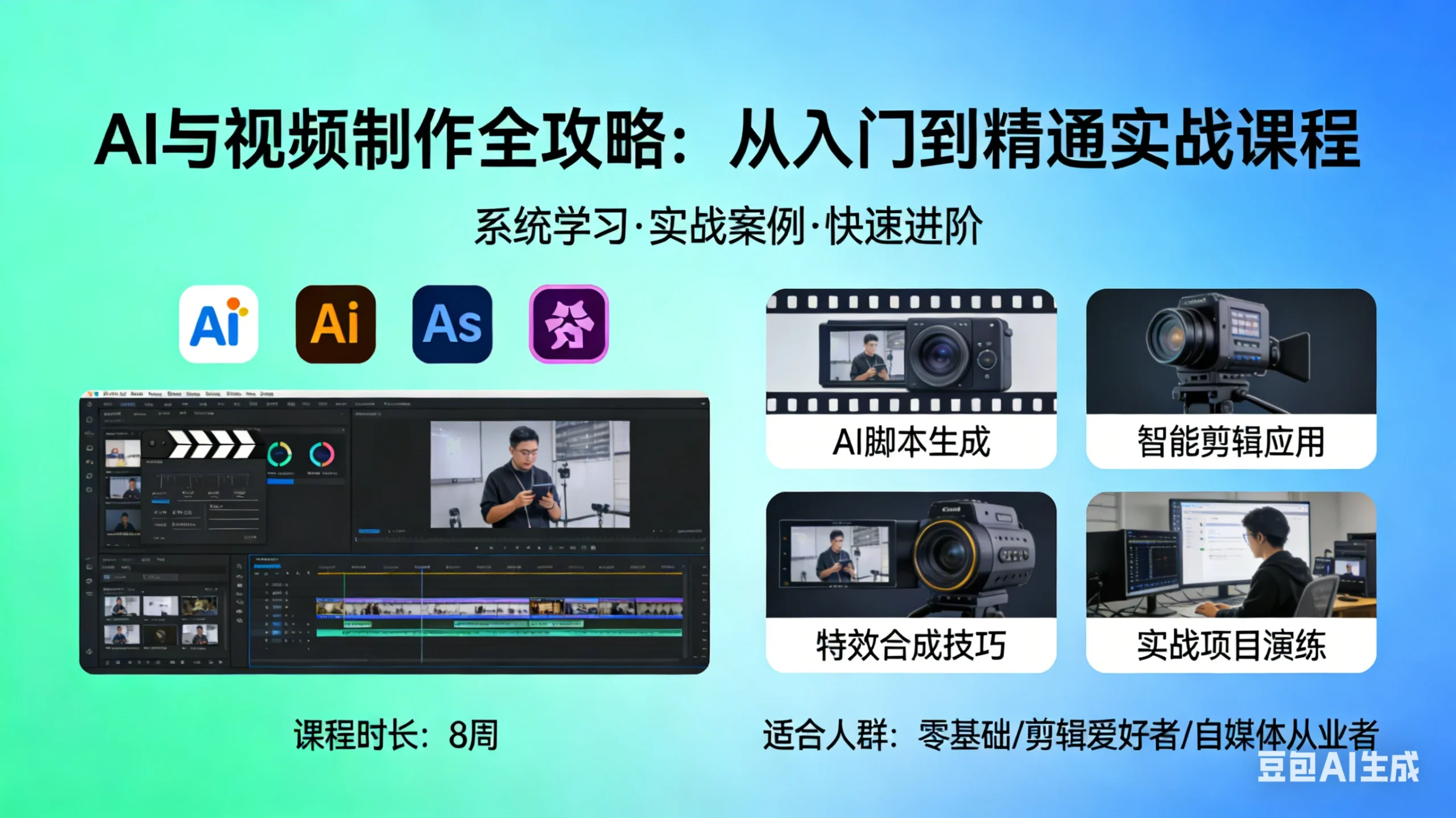 【精】AI与视频制作全攻略：从入门到精通实战课程-AI智界创业