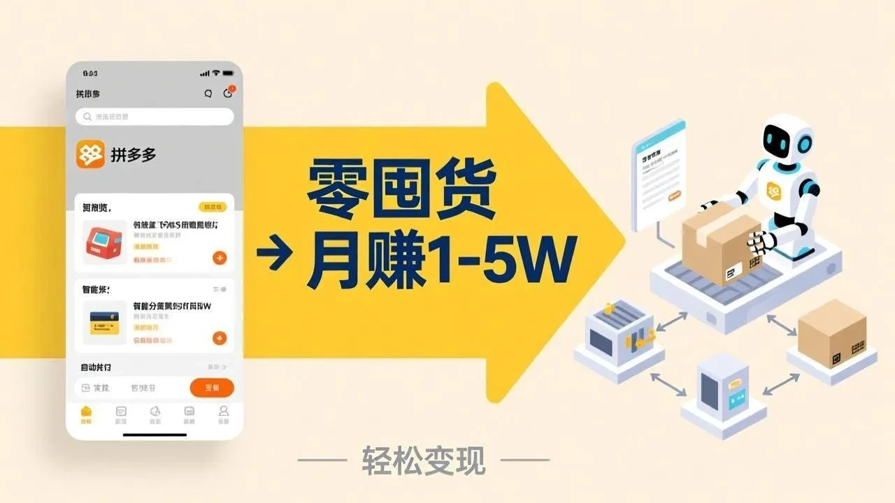不用囤货不用跑单！拼多多虚拟玩法，机器人管理发货和客服，帮你月赚 1-5W-AI智界创业